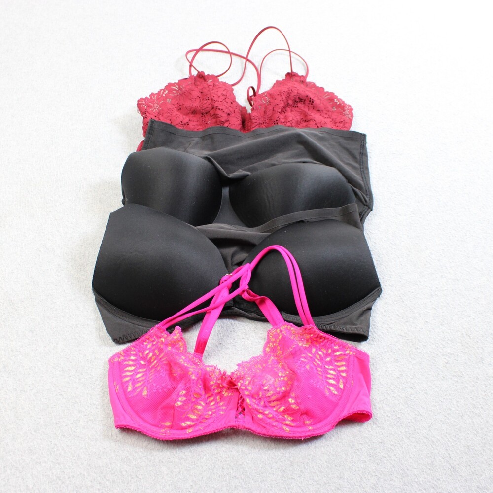 Victoria's Secret Bras Women Medium 34C Pink Lace Unlined Demi Bralette Comfort